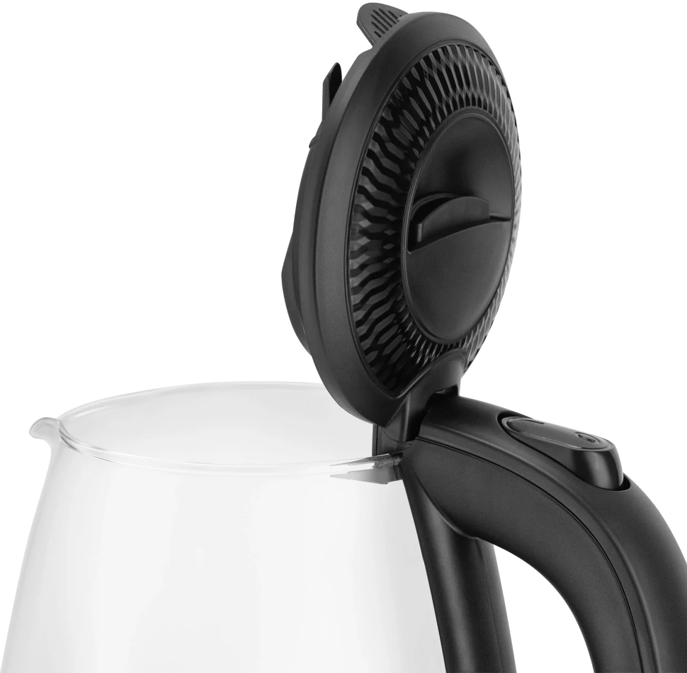 Чайник электрический Vitek VT-7074 1.7л. 2200Вт прозрачный/черный корпус: стекло/пластик  