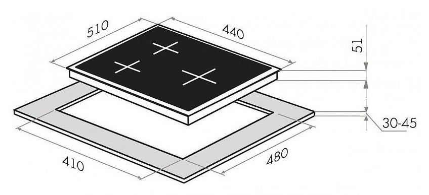 Газовая варочная поверхность Maunfeld EGHG.43.33CB2\G черный  