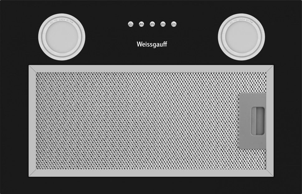Вытяжка встраиваемая Weissgauff Box 456 Black черный управление: кнопочное (1 мотор)  