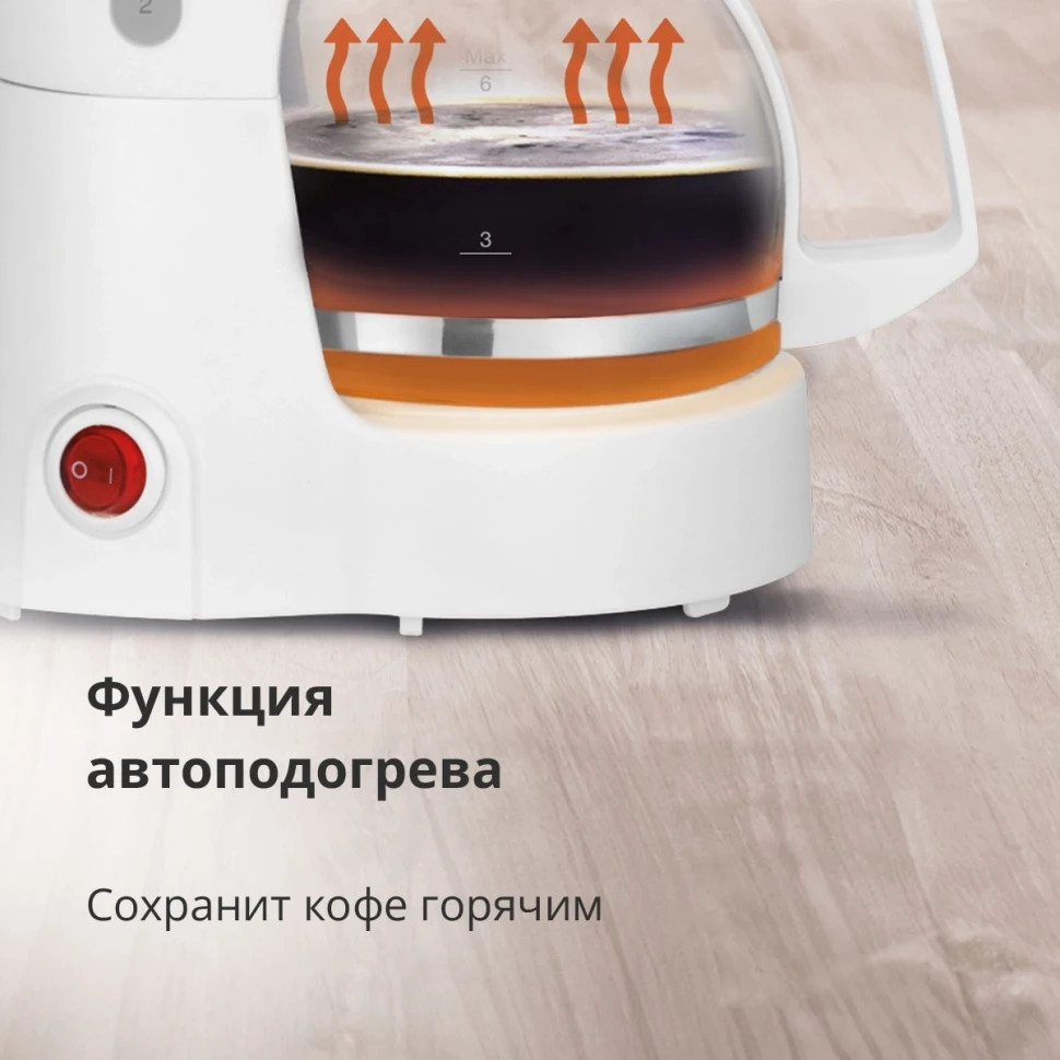 Кофеварка капельная Blackton Bt CM1111 650Вт белый  