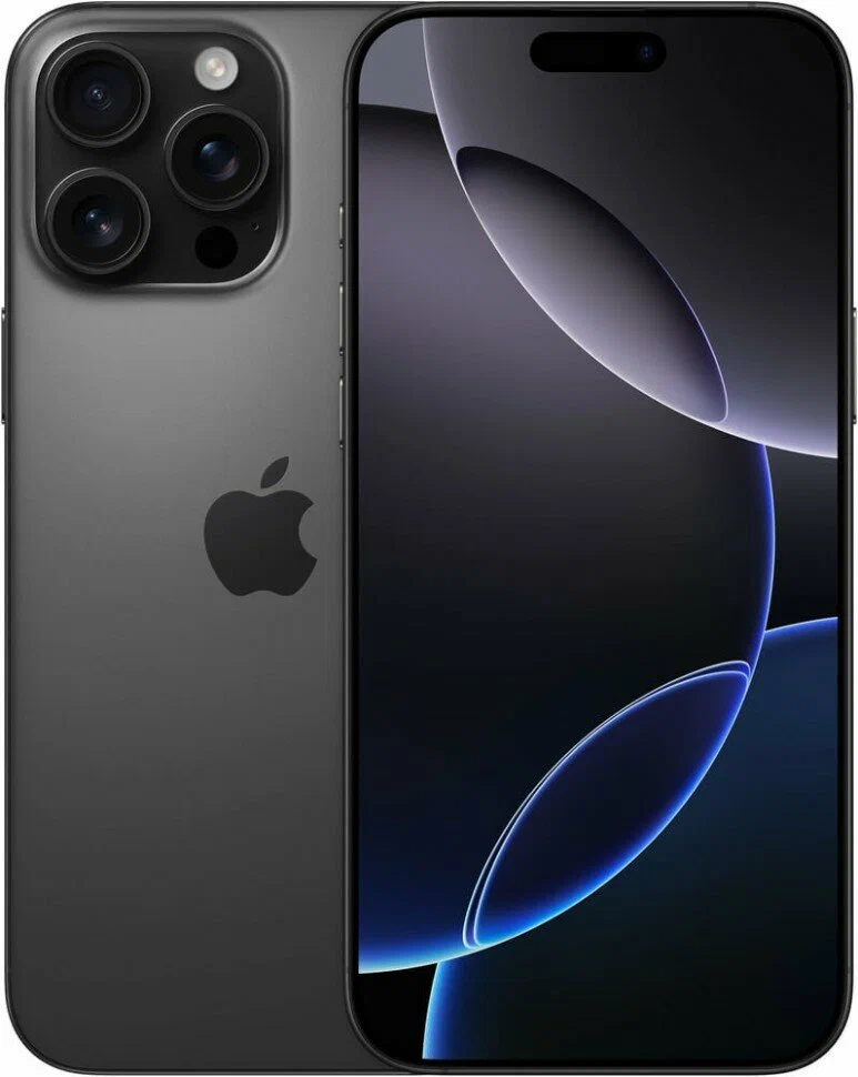 Смартфон Apple iPhone 16 Pro Max 256GB, nano SIM + eSIM, Титановый чёрный  