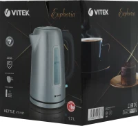 Чайник электрический Vitek VT-1137 1.7л. 2200Вт серебристый матовый корпус: металл