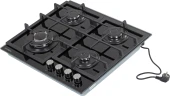 Газовая варочная поверхность Hyundai HHG 6436 BG черный
