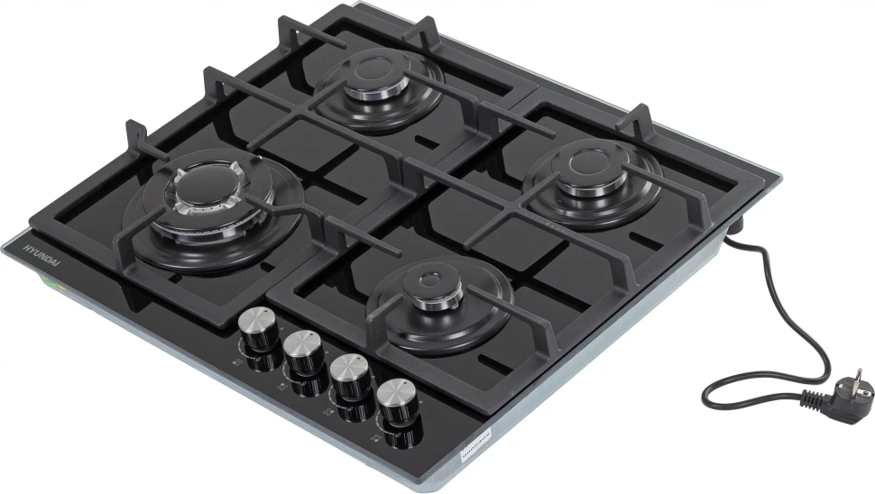 Газовая варочная поверхность Hyundai HHG 6436 BG черный