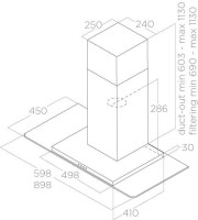 Вытяжка каминная Elica Flat Glass IX/A/90 нержавеющая сталь управление: кнопочное (1 мотор)