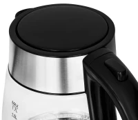 Чайник электрический Starwind SKG3026 1.7л. 2200Вт черный/серебристый корпус: стекло