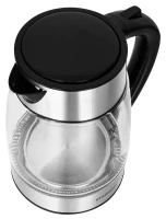 Чайник электрический Starwind SKG3026 1.7л. 2200Вт черный/серебристый корпус: стекло