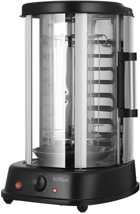 Шашлычница электрическая Kitfort КТ-1411 1500Вт серебристый/черный