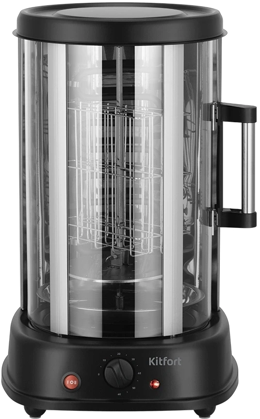 Шашлычница электрическая Kitfort КТ-1411 1500Вт серебристый/черный