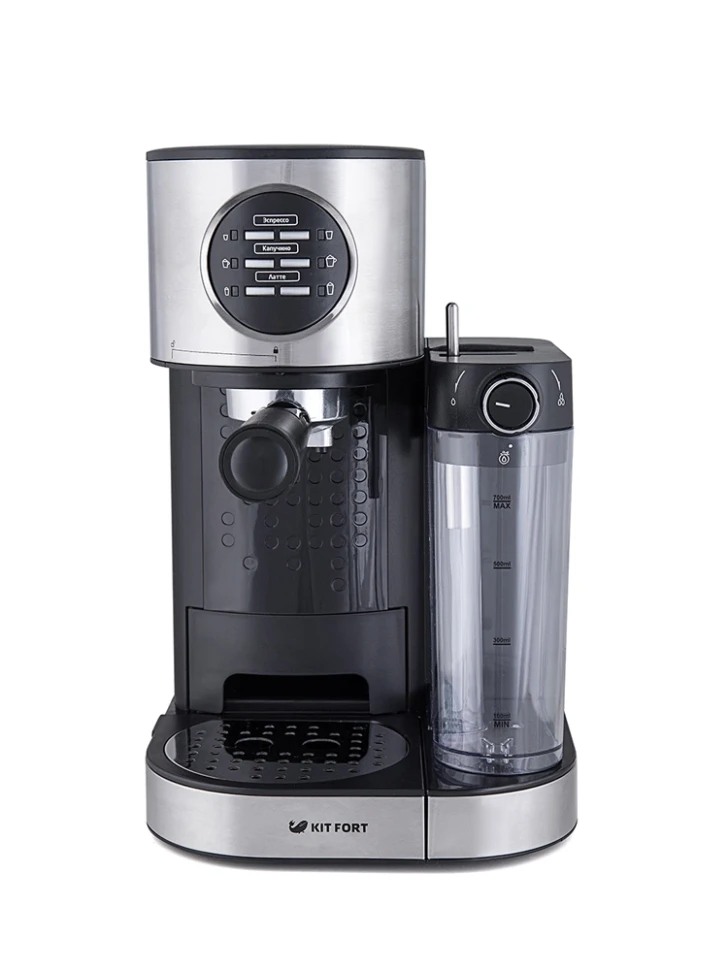 Кофеварка рожковая Kitfort КТ-703 серебристый/черный  