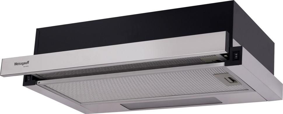 Вытяжка встраиваемая Weissgauff TEL 06 1M IX нержавеющая сталь управление: кулисные переключатели (1 мотор)  