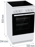 Плита Электрическая Gorenje Essential GEC5A41WG белый/черный стеклокерамика