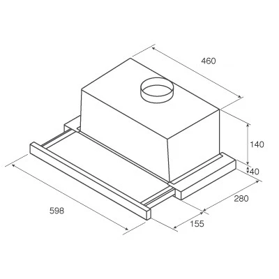 Вытяжка встраиваемая Jet Air Aurora LX/CR/F/60 кремовый управление: кнопочное (1 мотор)  