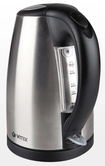 Чайник электрический Vitek VT-7002 1.8л. 2200Вт прозрачный/черный корпус: стекло/пластик  