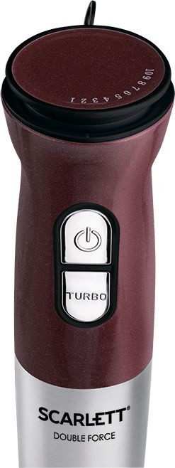 Блендер погружной Scarlett SC-HB42F54 1300Вт бордовый/стальной