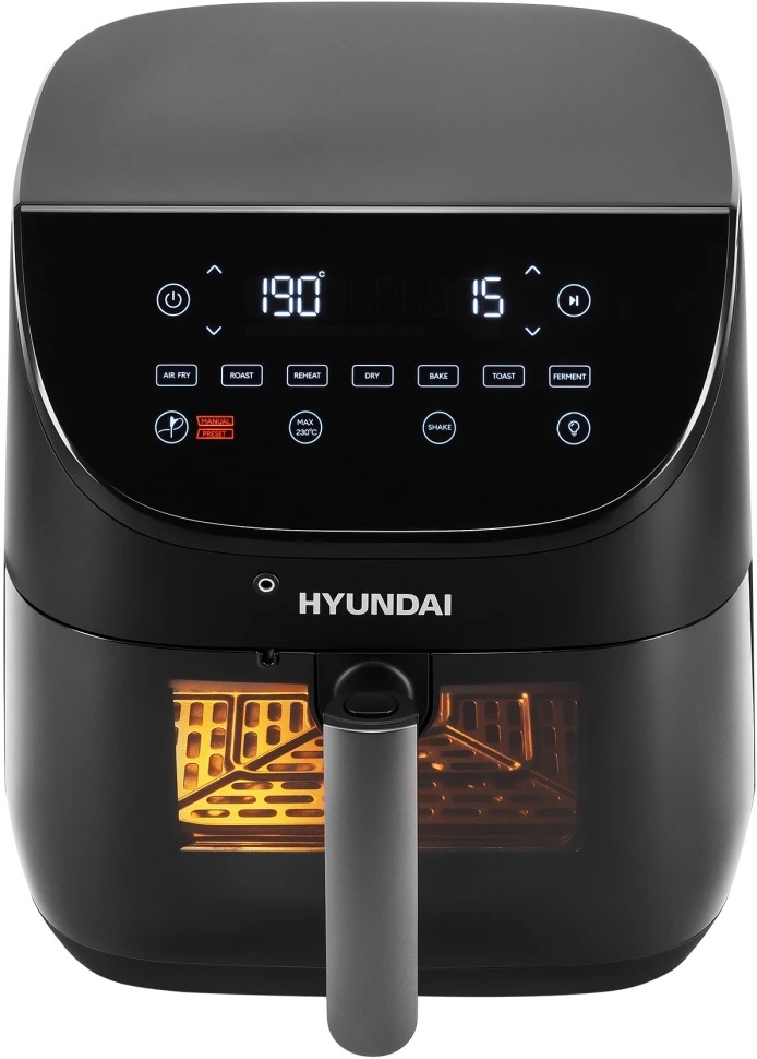 Аэрогриль Hyundai HYF-9090 1700Вт черный/черный  