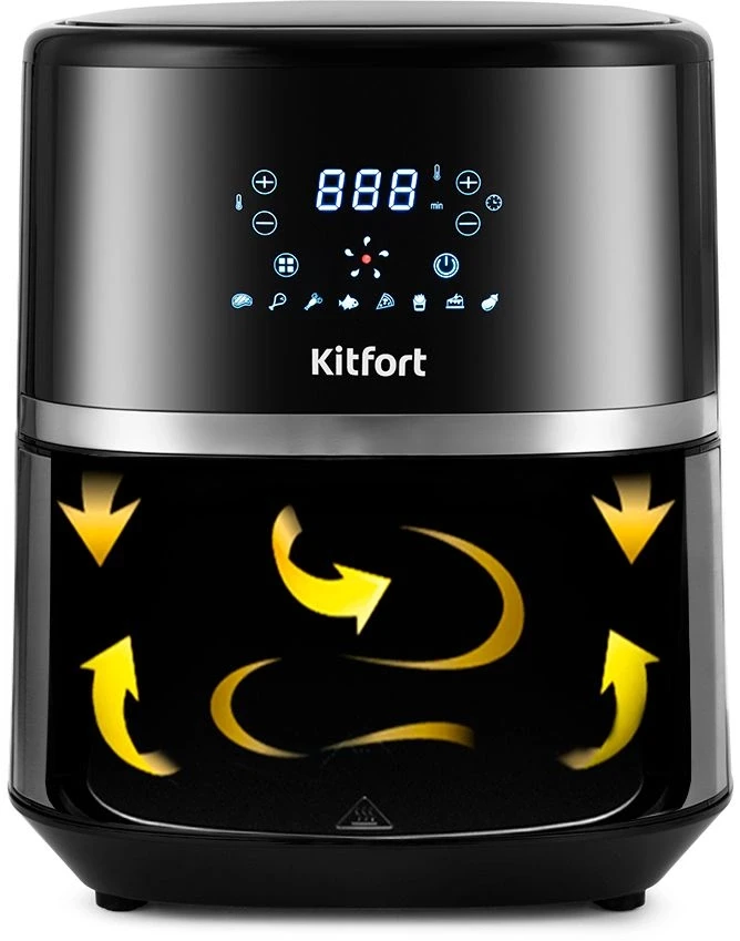 Аэрогриль Kitfort КТ-2221 1500Вт черный/серебристый