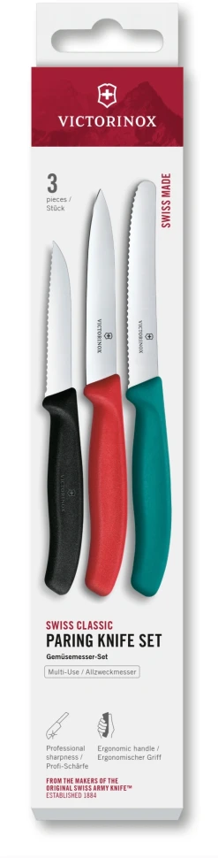 Набор ножей Victorinox Swiss Classic 6.7116.34C1 для овощей компл.:3предм. ассорти европодвес  