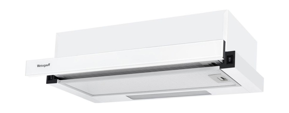 Вытяжка встраиваемая Weissgauff TEL 06 1M WH белый управление: кулисные переключатели (1 мотор)  