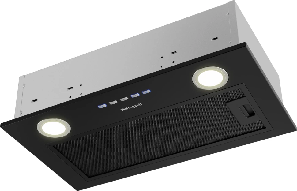 Вытяжка встраиваемая Weissgauff Fiona 60 BL черный управление: кнопочное (1 мотор)  