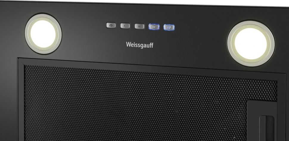Вытяжка встраиваемая Weissgauff Fiona 60 BL черный управление: кнопочное (1 мотор)  