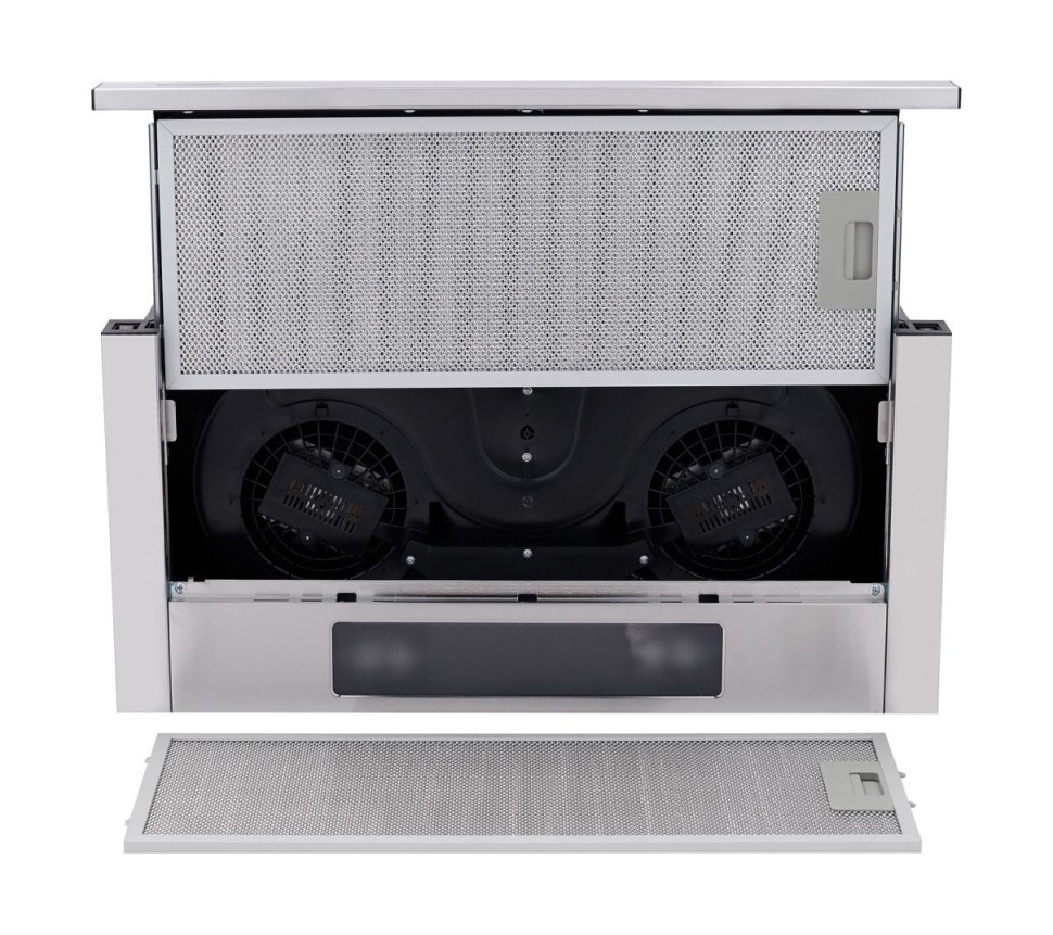 Вытяжка встраиваемая Weissgauff TEL 06 2M IX нержавеющая сталь управление: кулисные переключатели (2 мотора)  