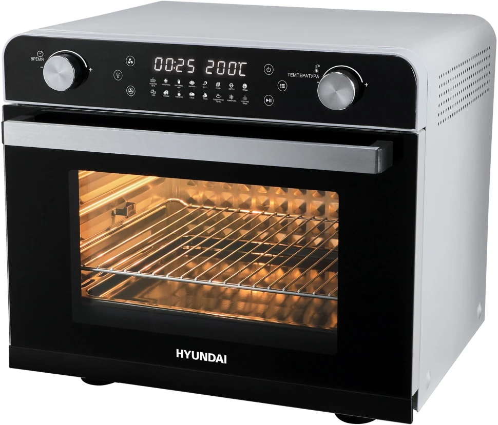 Мини-печь Hyundai MIO-HY087 36л. 1700Вт серебристый/черный  