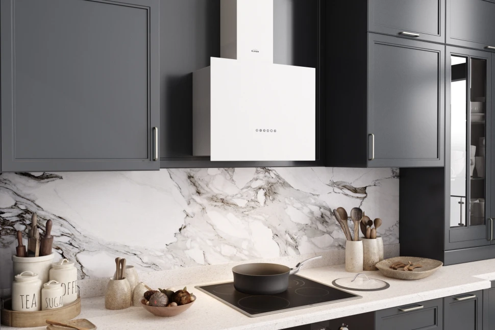 Вытяжка каминная Elikor Метеорит 60П-700-Э4Д белый управление: электронное (1 мотор)