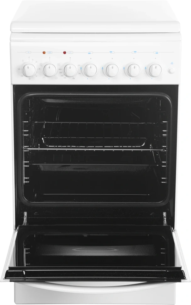 Плита Комбинированная Gefest 5102-02 белый (металлическая крышка) реш.чугун