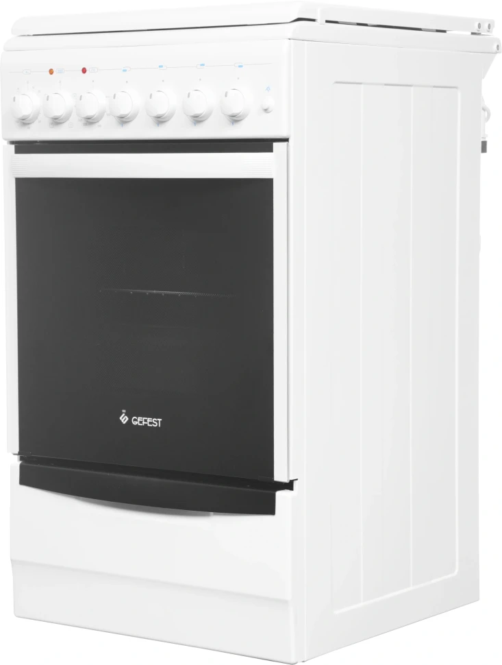 Плита Комбинированная Gefest 5102-02 белый (металлическая крышка) реш.чугун