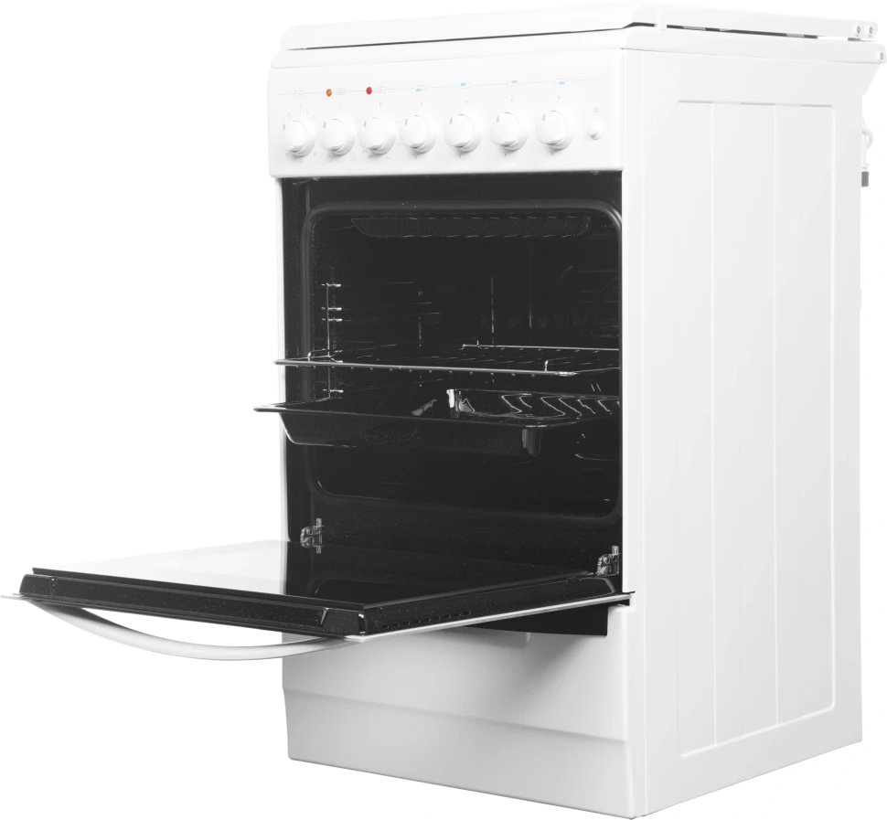 Плита Комбинированная Gefest 5102-02 белый (металлическая крышка) реш.чугун