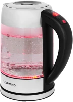 Чайник электрический Starwind SKG5213 1.7л. 2200Вт черный/серебристый корпус: стекло/металл/пластик