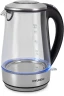 Чайник электрический Hyundai HYK-G8406 1.7л. 2200Вт прозрачный/черный корпус: металл  