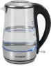 Чайник электрический Hyundai HYK-G8406 1.7л. 2200Вт прозрачный/черный корпус: металл  