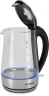 Чайник электрический Hyundai HYK-G8406 1.7л. 2200Вт прозрачный/черный корпус: металл  