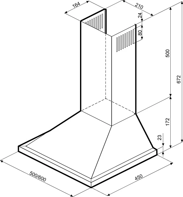 Вытяжка каминная Krona Bella 600 белый управление: кнопочное (1 мотор)