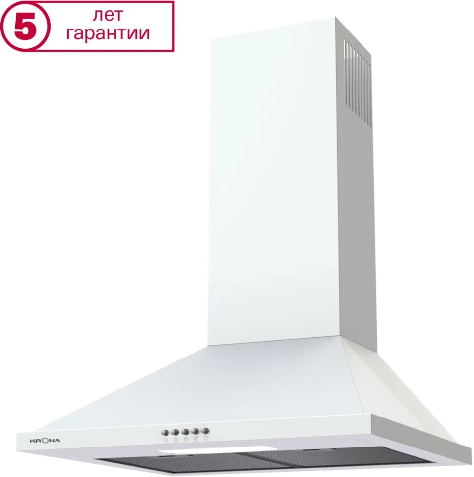 Вытяжка каминная Krona Bella 600 белый управление: кнопочное (1 мотор)