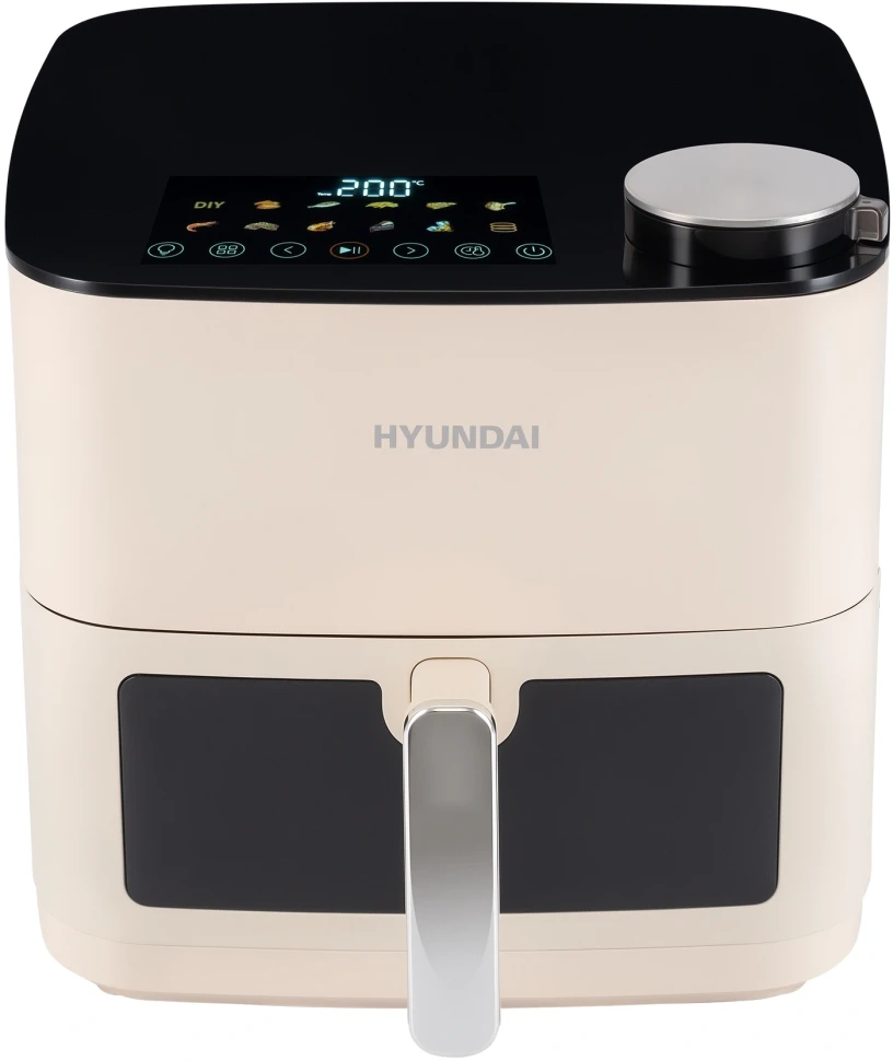 Аэрогриль Hyundai HYF-9088 2000Вт кремовый/серебристый  