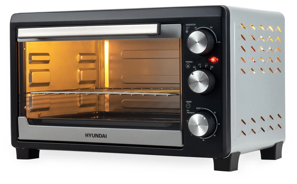Мини-печь Hyundai MIO-HY072 23л. 1500Вт серебристый/черный  