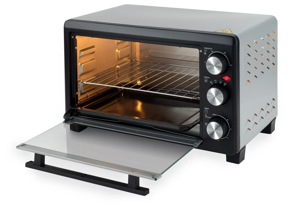 Мини-печь Hyundai MIO-HY072 23л. 1500Вт серебристый/черный  