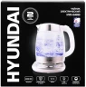 Чайник электрический Hyundai HYK-G4033 1.7л. 2200Вт белый/серебристый корпус: стекло  