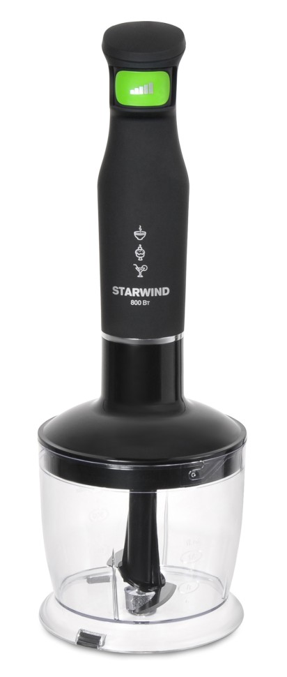 Блендер погружной Starwind SBS2212w 800Вт черный/зеленый