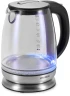 Чайник электрический Hyundai HYK-G8800 1.7л. 2200Вт черный/серебристый корпус: стекло  