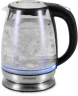Чайник электрический Hyundai HYK-G8800 1.7л. 2200Вт черный/серебристый корпус: стекло  