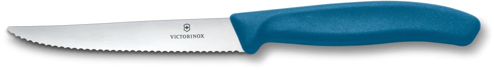 Нож кухонный Victorinox Swiss Classic 6.7232.C1 для стейка/пиццы лезв.110мм серрейт. заточка синий  