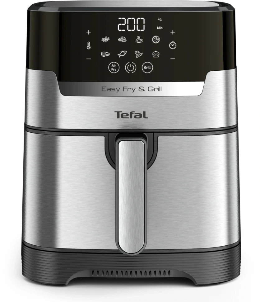 Аэрогриль Tefal Easy Fry & Grill Digital EY505D15 4.2л 1550Вт черный/серебристый (1510002069)