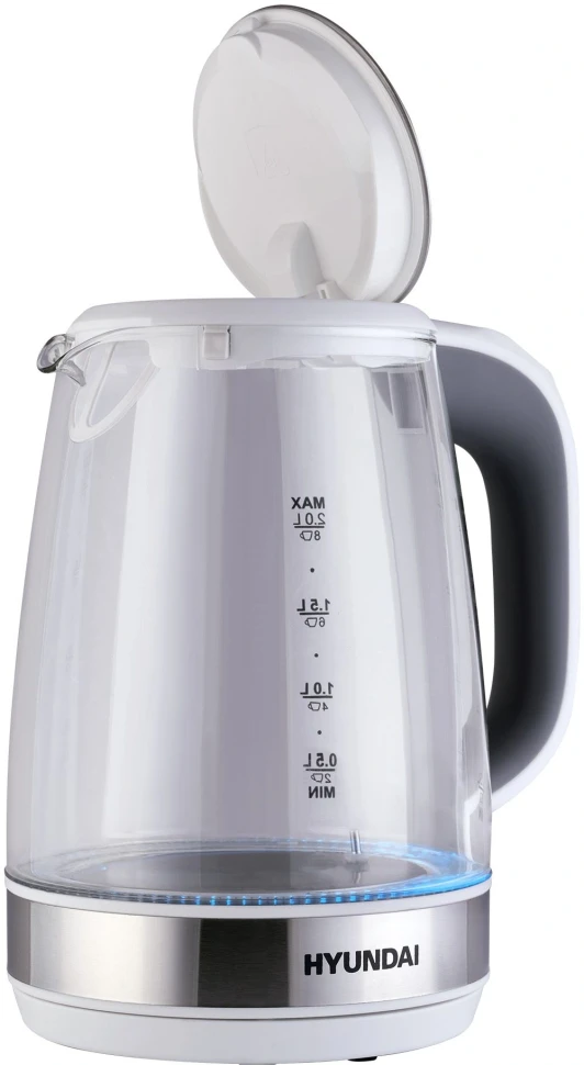 Чайник электрический Hyundai HYK-G8880 2л. 2200Вт серый/серебристый корпус: стекло  