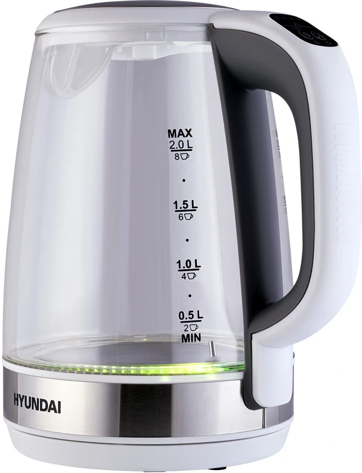 Чайник электрический Hyundai HYK-G8880 2л. 2200Вт серый/серебристый корпус: стекло  