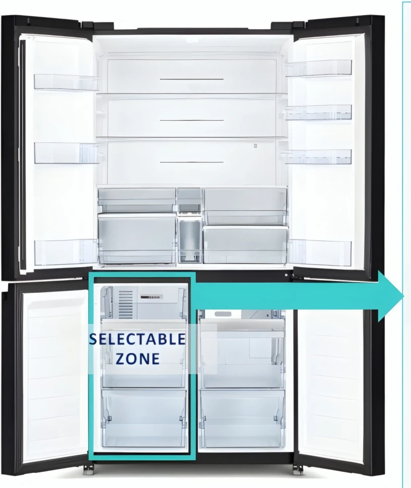 Холодильник Hitachi R-WB720PUC1 GCK 3-хкамерн. черный стекло инвертер