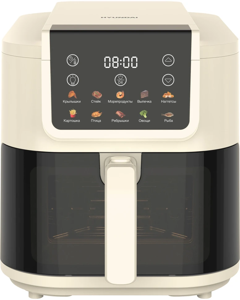 Аэрогриль Hyundai HYF-9082 1700Вт сливочный/черный